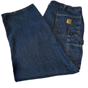 Carhartt Denim Blue Jeans Dungaree Fit B13 HDK Men's Size 42x30 Carpenter Pants